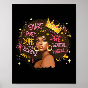 Black Queen Dripping Afro Melanin Black History Mo Poster