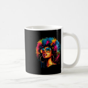 Black Queen Dripping Afro Melanin Juneteenth Girl Coffee Mug