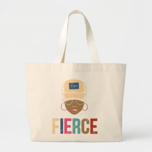 Black Queen Fierce Black Woman Large Tote Bag