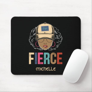 Black Queen   Fierce   Black Woman Mouse Mat