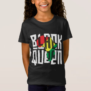 Black Queen for Women Girls History Month Africa T-Shirt