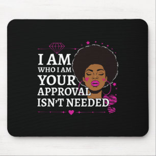 Black Queen Gifts Curly Natural Afro African Ameri Mouse Mat