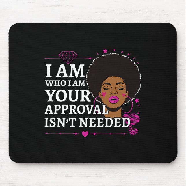 Black Queen Gifts Curly Natural Afro African Ameri Mouse Mat (Front)