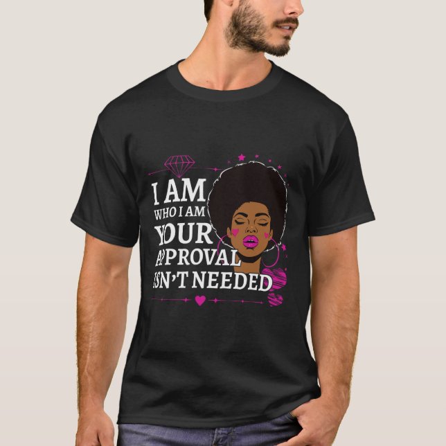 Black Queen Gifts Curly Natural Afro African Ameri T-Shirt (Front)