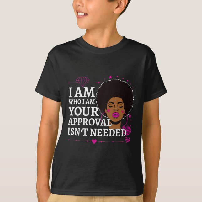 Black Queen Gifts Curly Natural Afro African Ameri T-Shirt (Front)