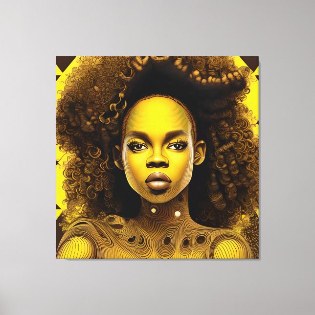 Black Queen Goddess Sista Women Melanin Sista Afro Canvas Print (Front)