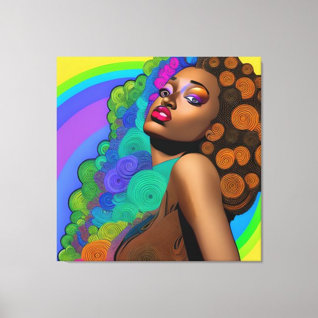 Black Queen Goddess Sista Women Melanin Sista Afro Canvas Print (Front)