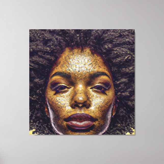 Black Queen Goddess Sista Women Melanin Sista Afro Canvas Print (Front)