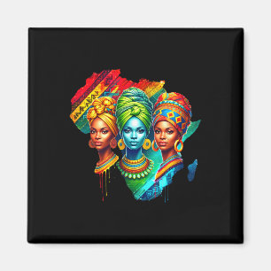 Black Queen Heritage Art African Map Black History Magnet