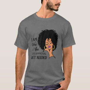 Black Queen Lady Curly Natural Afro African Americ T-Shirt