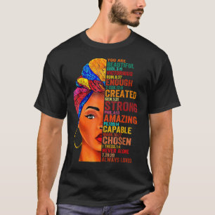 Black Queen Lady Curly Natural Afro African Americ T-Shirt