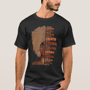 Black Queen Lady Curly Natural Afro African Americ T-Shirt