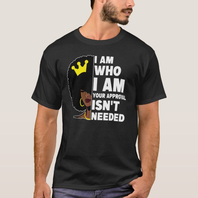 Black Queen Lady Curly Natural Afro African Americ T-Shirt (Front)