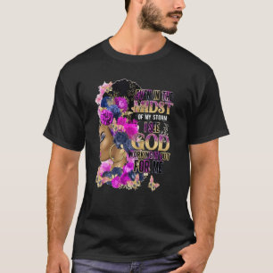 Black Queen Lady Curly Natural Afro African Americ T-Shirt