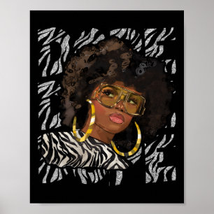 Black Queen Magic Afro Hair African American Love Poster