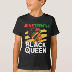 Black Queen Magic Juneteenth Month Afro Hair Melan T-Shirt