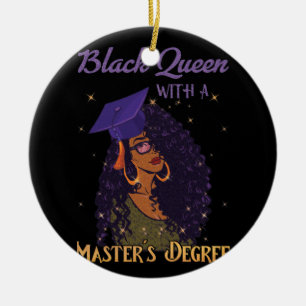 Black Queen Masters Degree Graduation Ceramic Tree Decoration