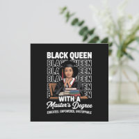 Black Queen Masters Degree Graduation Educated 