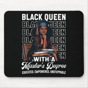 Black Queen Masters Degree Graduation Educated Mel Mouse Mat