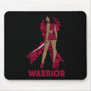 Black Queen Melanin Burgundy Ribbon Sickle Cell Aw Mouse Mat