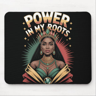 Black Queen Melanin History Juneteenth Pride Black Mouse Mat