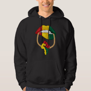 Black Queen Melanin Lips Africa Flag Pride BHM Bla Hoodie