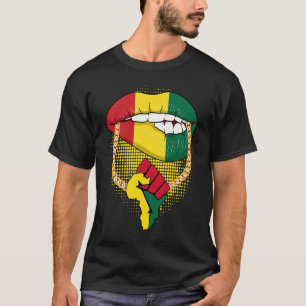 Black Queen Melanin Lips Africa Flag Pride BHM Bla T-Shirt