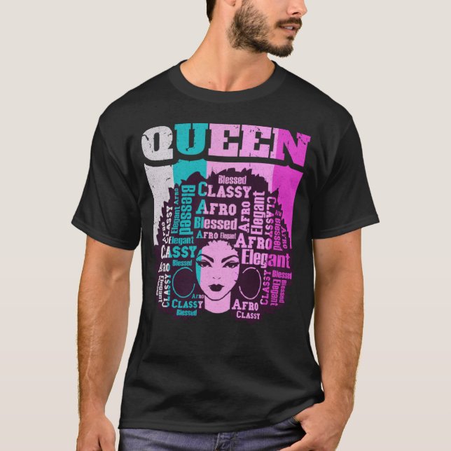 Black Queen Melanin Magic Sista Woman Queens Brown T-Shirt (Front)