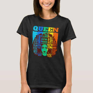 Black Queen Melanin Magic Sista Woman Queens Brown T-Shirt