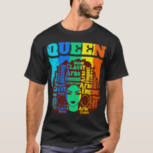 Black Queen Melanin Magic Sista Woman Queens Brown T-Shirt