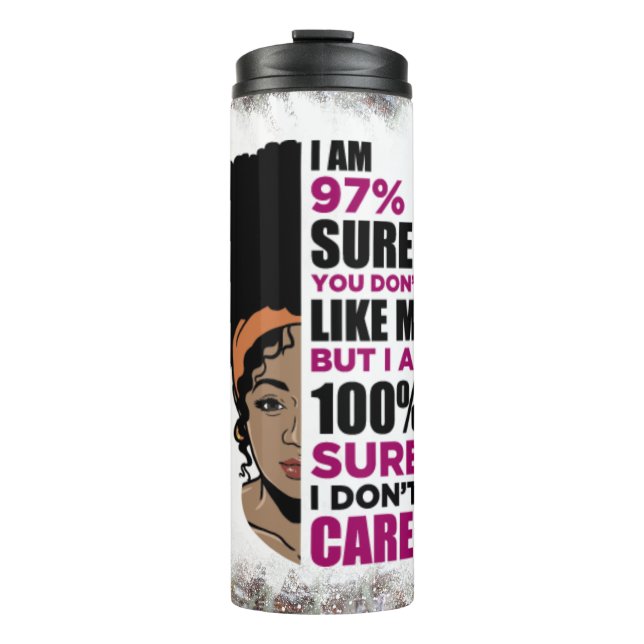 Black queen melanin poppin sista affirmation love thermal tumbler (Front)