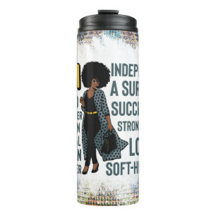 Black queen melanin poppin sista affirmation love thermal tumbler