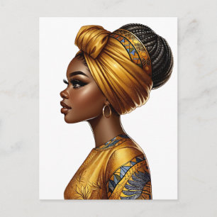 Black queen melanin Sista African American beautif Holiday Postcard