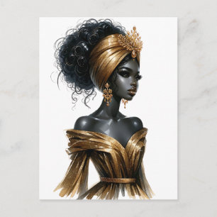 Black queen melanin Sista African American beautif Holiday Postcard