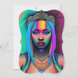 Black queen melanin Sista African American woman Invitation