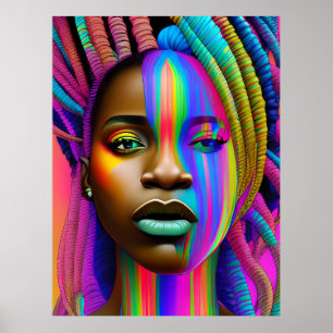 Black queen melanin Sista African American woman Poster