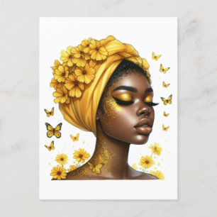 Black queen melanin sista birthday love postcard