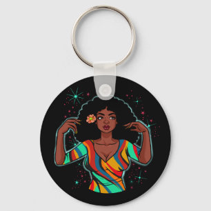 Black queen, melanin sista, black girl magic.  key ring
