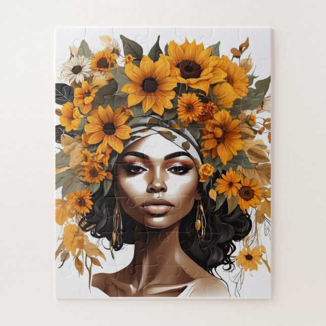 Black Queen melanin sista black girl magic sistas Jigsaw Puzzle (Vertical)
