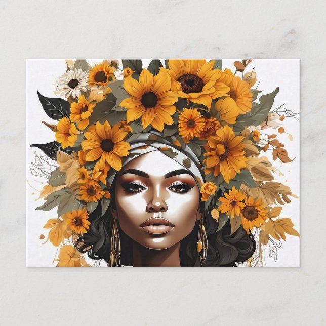 Black Queen melanin sista black girl magic sistas Postcard (Front)