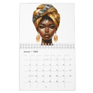 Black queen melanin sista brown skin girls  calendar