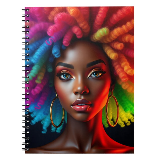 Black queen melanin sista brown skin girls sista notebook (Front)