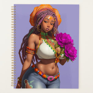 Black queen melanin sista magic brown skin girls planner