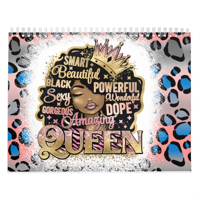 Black Queen Melanin Woman Brown Skin Sista Magic Calendar (Cover)