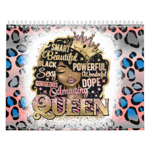 Black Queen Melanin Woman Brown Skin Sista Magic Calendar