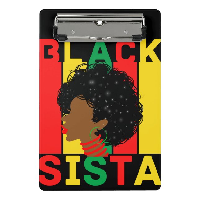 Black Queen Melanin Woman Sista Love Mini Clipboard (Front)