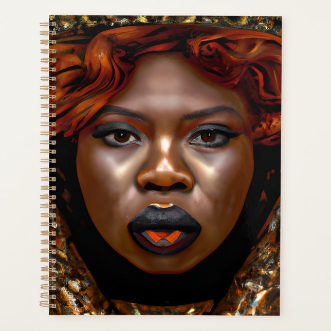 Black Queen Melanin Woman Sista Love Planner (Front)