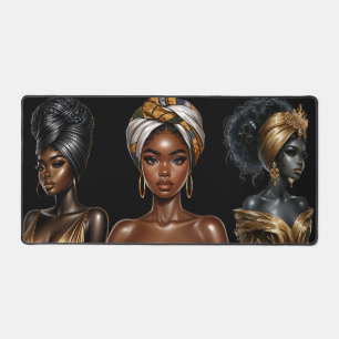 Black queen melanin woman sista queens sistas fun desk mat
