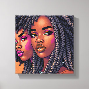 Black Queen Melanin Women Sista Orange Queens Canvas Print