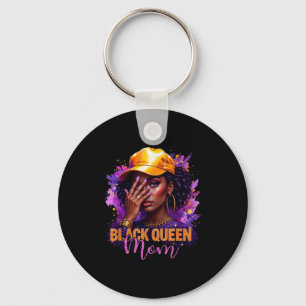 Black queen mom happy mothers day afro african key ring